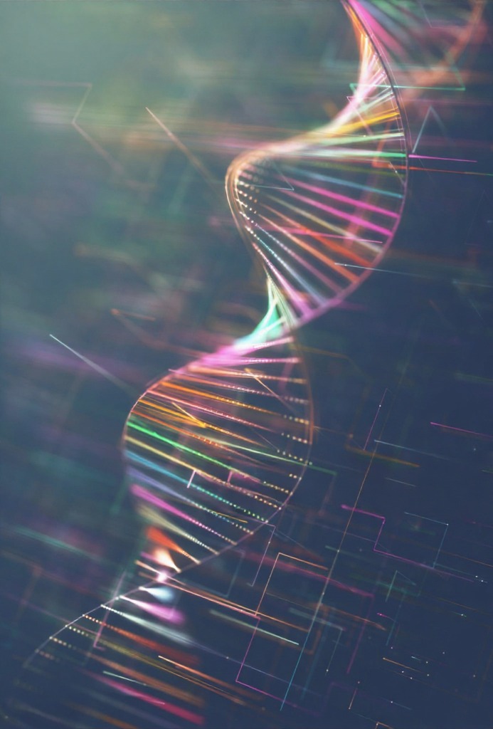 DNA double helix representing advanced genetic diagnostics and biomarker testing