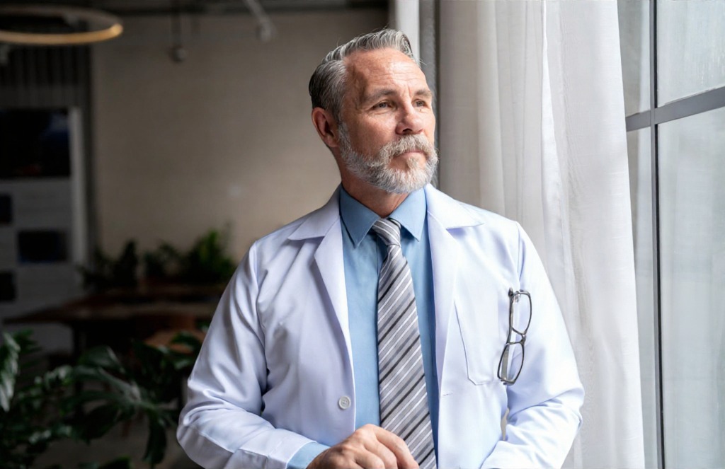 Experienced physician in a white coat at a Toronto preventive clinic